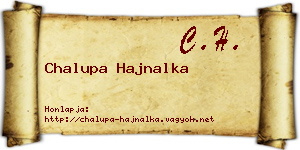 Chalupa Hajnalka névjegykártya